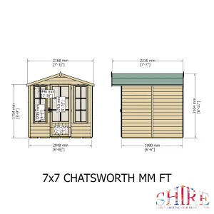 Shire Chatsworth 7x7ft Summerhouse Single Door 12mm T&G