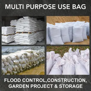 PRIMES DIY Strong Woven Rubble Builder PP Bags with liner, Heavy Duty PP Rubble White Jumbo Sack (25 x 40 inches) - Pack 10