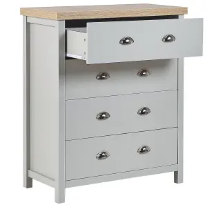 Beliani Traditional 4 Drawer Chest Grey CLIO