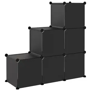 Berkfield Storage Cube Organiser with 6 Cubes Black PP