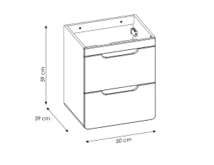 Bathroom Set 500mm Vanity Sink Cabinet Tallboy Unit White Gloss Oak Effect Aruba