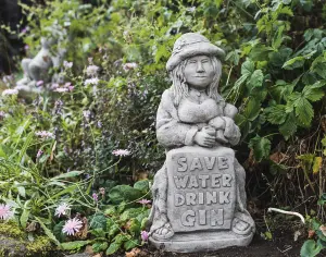 Gin Woman Funny Stone Garden Statue