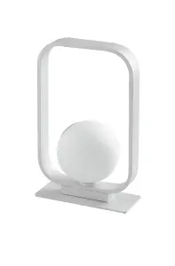 Luminosa Roxy Table Globe Lamp Frame, White, G9