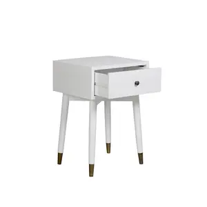 1 Drawer Bedside Table White