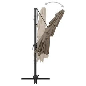 Berkfield 4-Tier Parasol with Aluminium Pole Taupe 250x250 cm