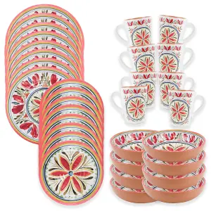 Purely Home Mediterranean 32 Piece Melamine Dinnerware & Mugs Set