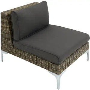 Rattan Garden Furniture Villanova - 3 single chairs, thick seat cushions - Mottled Anthracite