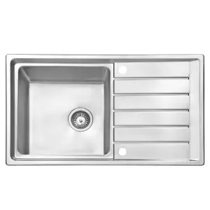 JASSFERRY Stainless Steel Kitchen Sink Como Single Bowl Inset Reversible Drainer