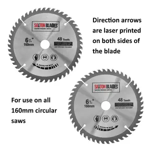 Saxton TCT Circular Saw Blade 160mm x 48 teeth x 20mm Bore & 16mm Ring