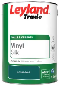 Leyland Trade Vinyl Silk Walls & Ceilings Emulsion Paint (S 5540-B40G) - 5L