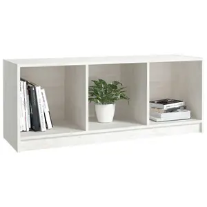 Berkfield TV Cabinet White 104x33x41 cm Solid Pinewood