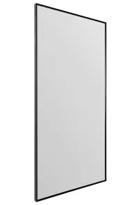 MirrorOutlet Artus - Black Aluminium Edged Wall Leaner Mirror 68" X 33" (174CM X 85CM)