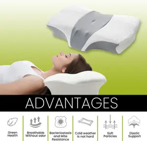 GC GAVENO CAVAILIA Orthopedic Pillow For Neck & Shoulder Pain Orthopaedic Memory Foam Pillow For Sleeping Neck Pain Pillow 60x43CM