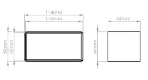 110mm x 54mm Flat Rectangular Ducting Connector. Join 2 lengths of ducting.