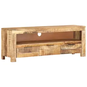 Berkfield TV Cabinet 110x30x40 cm Rough Mango Wood