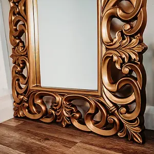 Baroque- Large Gold Ornate Wall Mirror 167cm x 91cm