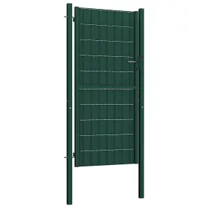 Berkfield Fence Gate PVC and Steel 100x124 cm Green