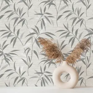 Crown Fusion Leaf Soft Grey Wallpaper M1771