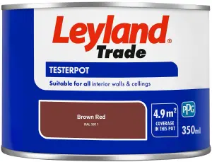 Leyland Trade Vinyl Matt Walls & Ceilings Emulsion Paint Brown Red (RAL 3011) 350ml Tester