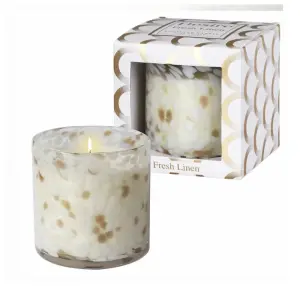 Fresh Linen Scented Glass Soy Wax Candle