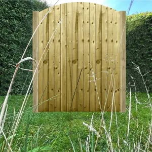 Premier Garden Supplies Pedestrian Gate 180cm (6ft) High x 135cm Wide Feather Edge Arch Top Semi-Braced Single Swing Gate