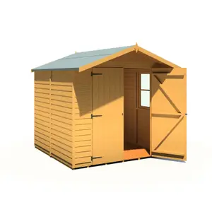 Shire 7x7 Overlap Pressure Treated Double Door Garden Shed with Windows