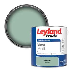 Leyland Trade Vinyl Matt Walls & Ceilings Emulsion Paint Green Silk (PPG1139-3) 2.5L