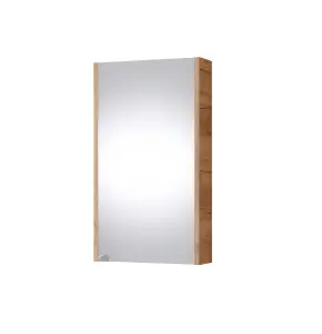 Bathroom Mirror Cabinet Mirrored Wall Unit 400 Slimline Cupboard Oak Finish Avir