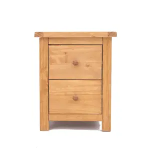 Lugo 2 Drawer Bedside Table Wood Knob