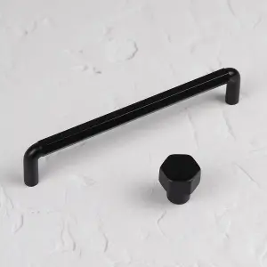 Matt Black Hexagon Cabinet Knob Kitchen Cupboard Door Drawer Cupboard Pull Wardrobe Furniture Pull