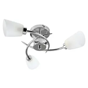 Saniya Glass Semi Flush Mount Polished Chrome / Yes