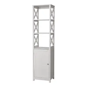 Waterproof Antifungal Wooden Bathroom Tall Cabinet with 3 Shelves 160cm H x 40cm W x 30cm D