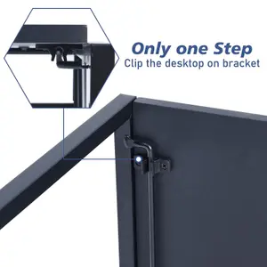 Mcc Direct No Assembly Folding Computer Desk 80cm Black - Miami