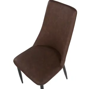 Set of 2 Dining Chairs CLAYTON Faux Leather Brown