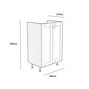 Ashford Matt Dusty grey Shaker Freestanding Base unit (W)495mm (H)820mm