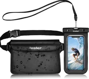 Ivoler Waterproof Pouch Bag + Phone Case, Waterproof Case Dry Bag For Beach,Swim,Boating,Kayaking,Hiking,Protect Phone, Camera, Cash, Mp3, Passport,