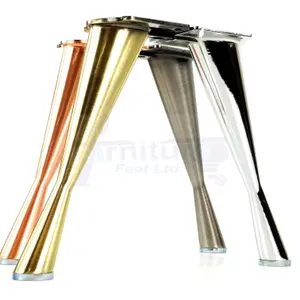 4 x FURNITURE FEET METAL CHROME FURNITURE LEGS 170mm HIGH  SOFAS CHAIRS STOOLS PreDrilled CWC971