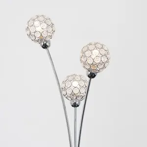 ValueLights Ducy Modern 3 Way Polished Chrome & Clear Acrylic Floor Lamp - Complete with 3w LED G9 Bulbs 3000K Warm White