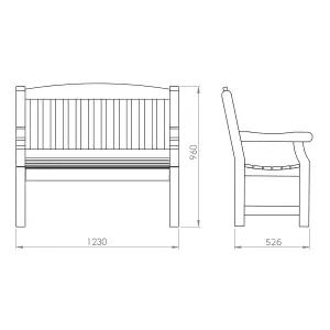 Waltons 2 Seater 4ft Garden Bench Pressure Treated Outdoor Seating