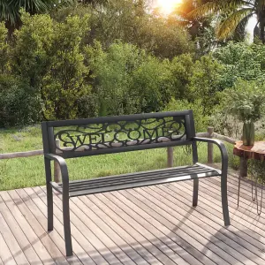 Berkfield Garden Bench 125 cm Steel Black