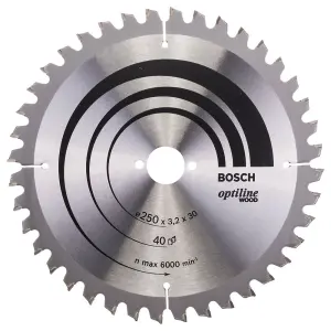 Bosch Professional Optiline Wood Circular Saw Blade - 250 x 30 x 3.2 mm, 40 Teeth