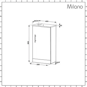 400mm Floorstanding Bathroom Cloakroom Vanity Unit Slimline Basin - White