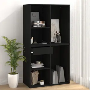 Berkfield Cosmetic Cabinet Black 80x40x75 cm Engineered Wood