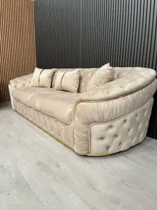 Ambassador 3 Seater In Champagne Velvet & Gold