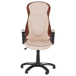 Executive Chair Faux Leather Beige FELICITY