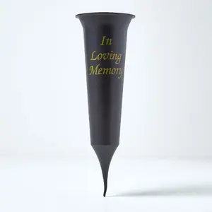 HOMESCAPES In Loving Memory Flute Spike Flower Vase Grave Pot