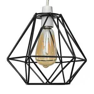 ValueLights Diablo Black Ceiling Pendant Shade and B22 Pear LED 4W Warm White 2700K Bulb