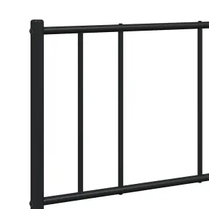 Berkfield Metal Bed Frame with Headboard Black 135x190 cm 4FT6 Double