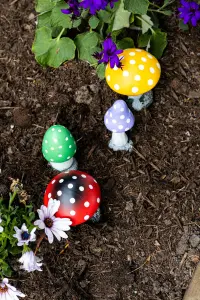 4pc Mushroom Fairy Garden Ornaments