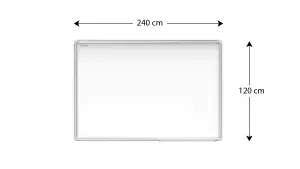 ALLboards Whiteboard dry erase magnetic surface aluminium frame 240x120 cm PREMIUM EXPO